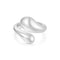 Silver Sculptural Crossover Ring